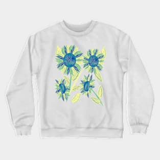 Sunflowers (Cyan) Crewneck Sweatshirt
